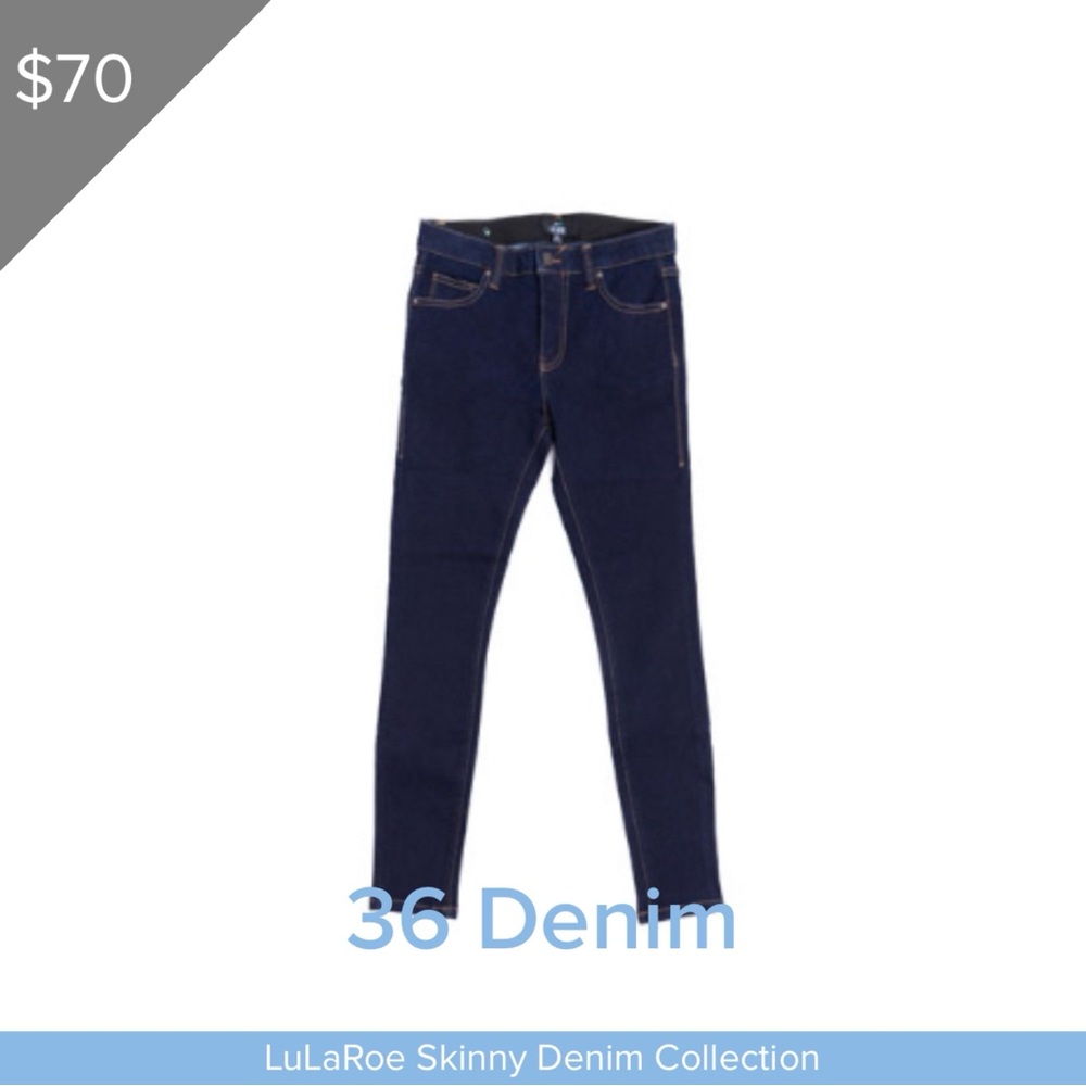 LuLaRoe BRAND NEW Skinny Denim Jeans Size 36 Soft Comfortable Jeans Dark Wash